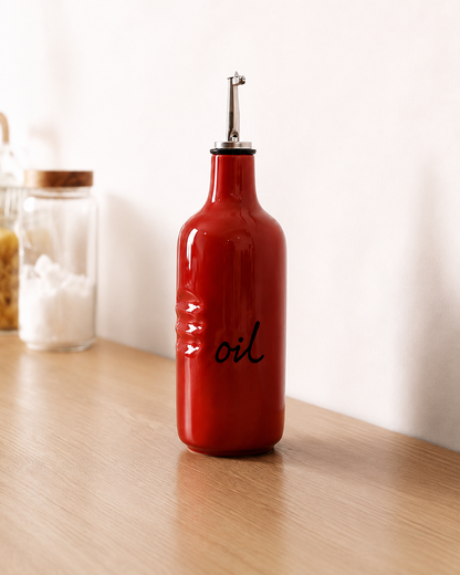 Ceramic Oil Dispenser Red